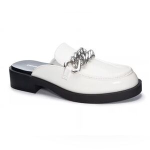 Chinese Laundry Womens Paris Mule Padded Flat Comfort Shoes In Smooth White NWT